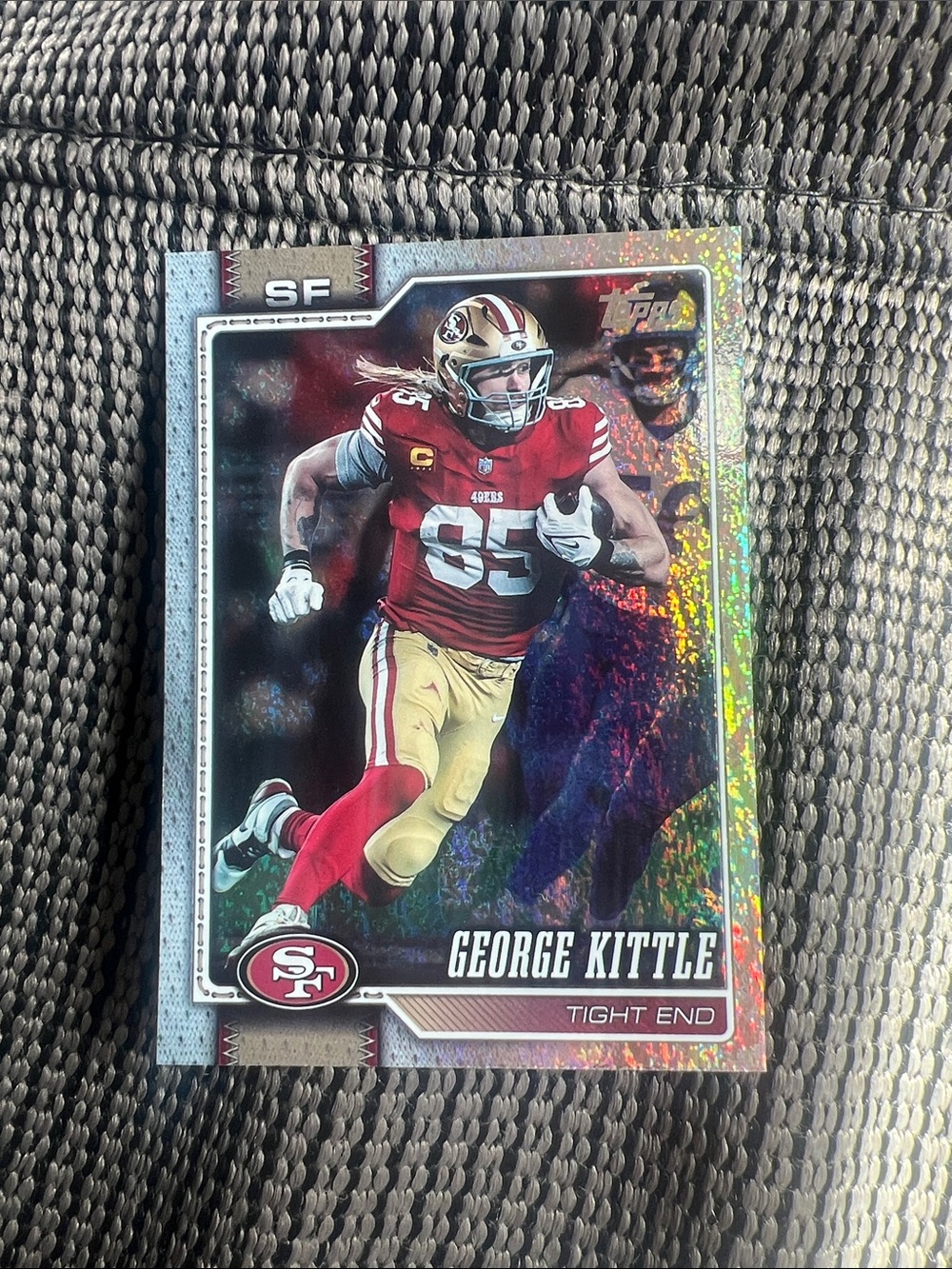 Topps George Kittle Card - Red/Gold/Holographic Accents